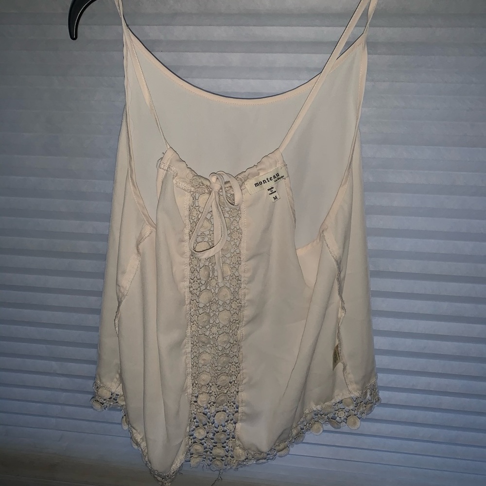 Cream summer adjustable tank